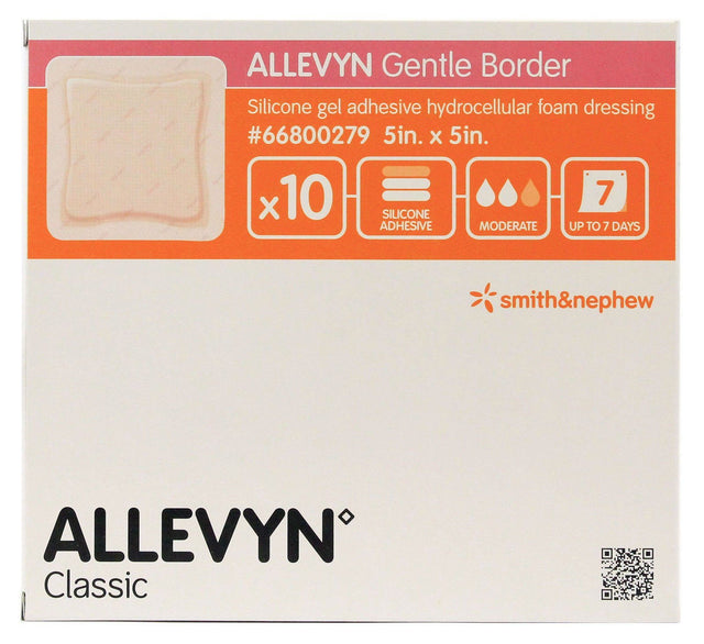 Image of ALLEVYN Gentle Border Adhesive Dressing 5" x 5"