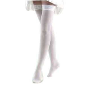 Image of Anti-Embolism Thigh-High Elastic Stockings Small Short, White