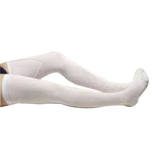 Image of Anti-Embolism Thigh-High Seamless Elastic Stockings Medium Short, White