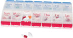 Image of Apothecary Products 1-Day Am/Pm Push Button Pill Reminder, XL (4-1/2" x 8-3/4")