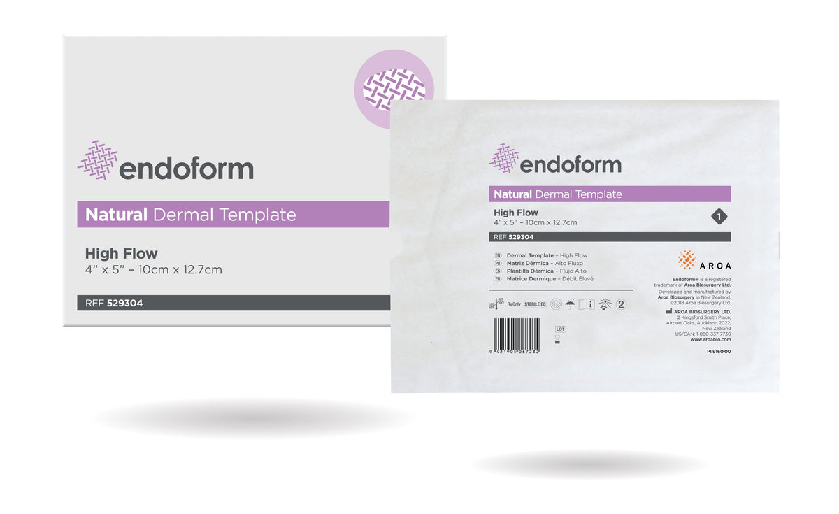Aroa Biosurgery Endoform® Natural Dermal Template, High Flow, 4" x 5"