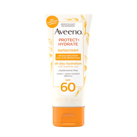 Image of Aveeno Protect + Hydrate Sunscreen Body Lotion, SPF 60, 3 oz