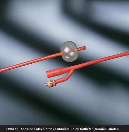 Image of BARDEX LUBRICATH Council 2-Way Foley Catheter 16 Fr 5 cc
