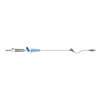 Image of Baxter Straight Type Blood Solution Set, with Standard 170 to 260 Micron Blood Filter, 10mL, 77"