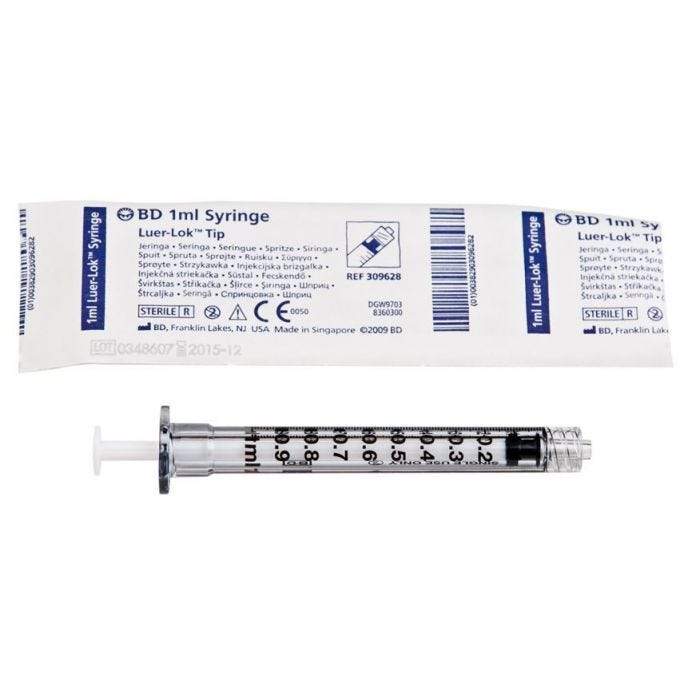 BD Luer-Lok™ Syringe, Sterile, Latex-Free, 1mL in 1/100 mL Graduations