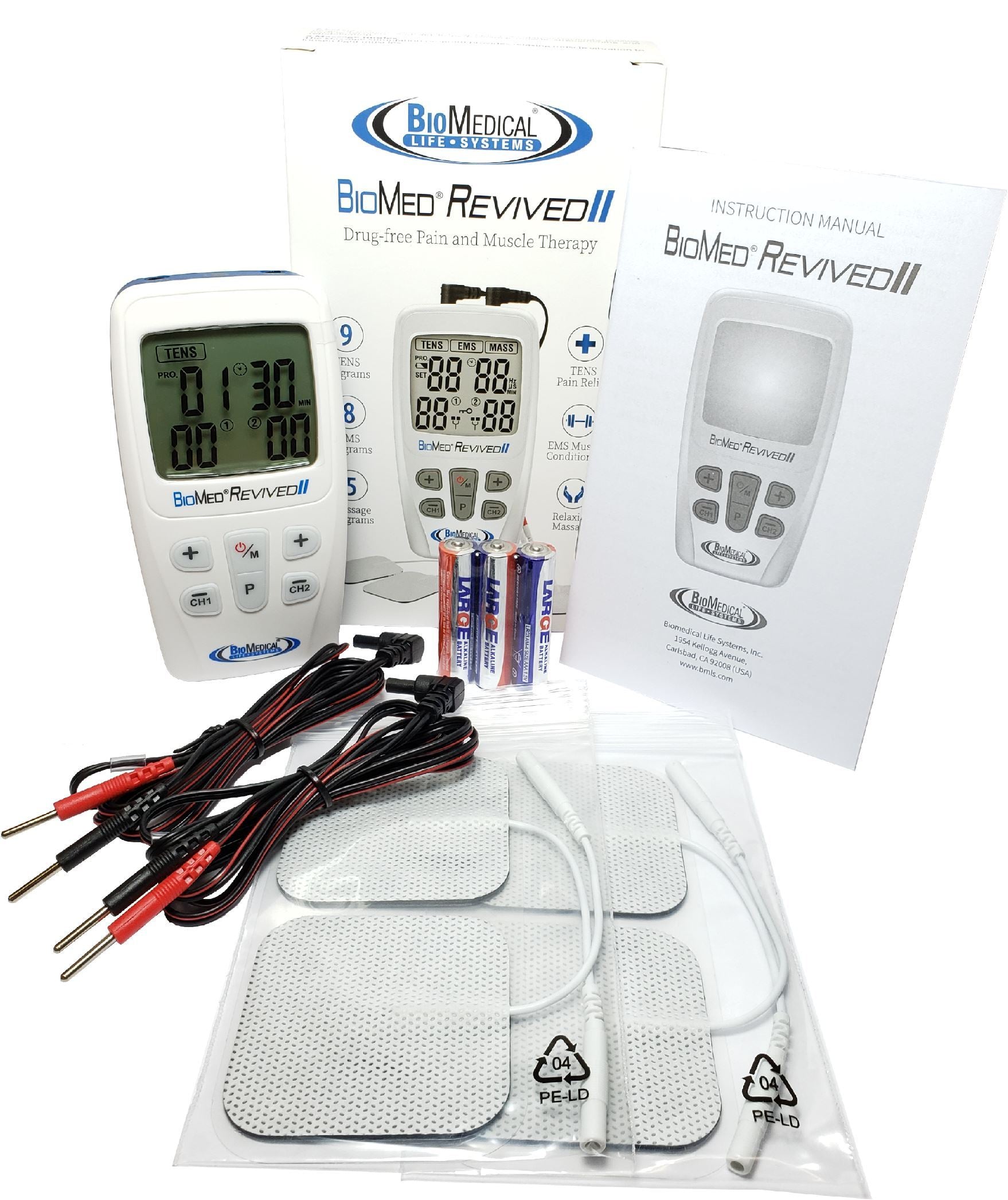 3-in-1 Combo TENS Machine, EMS and Massage 