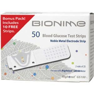 Image of Bionime Blood Glucose Test Strip - Box of 50