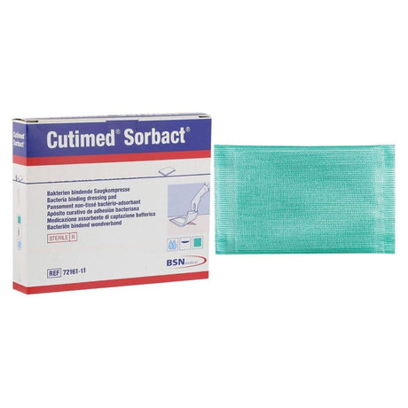 Image of BSN Jobst® Cutimed® Sorbact® Antimicrobial Dressing, Rectangle, 2.75'' x 3.5'' Green