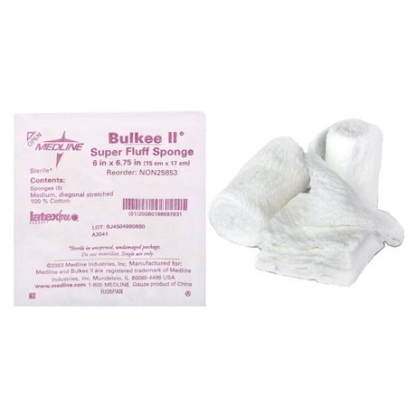 Image of Bulkee II® Super Fluff Sponge, Extra Absorbent, Cotton, 6'' x 6.75''