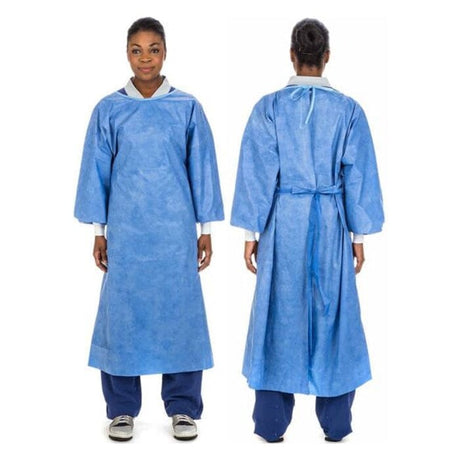 Image of Cardinal Health™ Chemotherapy Isolation Gown, Poly-Coated SMS, Universal, Blue