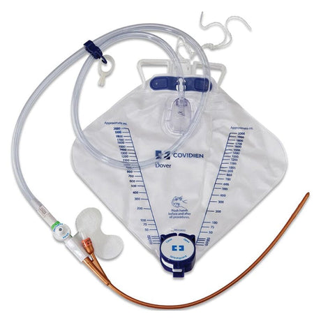 Image of Cardinal Health™ Dover™ Foley Catheter Tray, Silicone, Two Way, Silver Hydrogel Coated, 14Fr OD, 2000mL Capacity