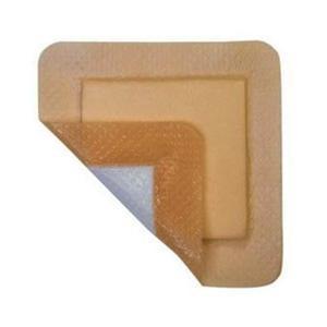 Image of Cardinal Health Essentials Silicone Adhesive Border Foam 3" x 3" with 2" x 2" Silicone Coated Pad