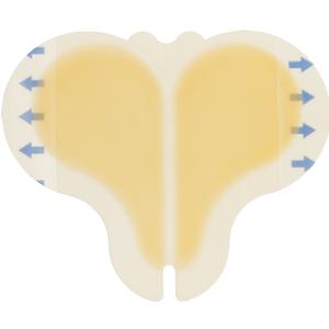Image of Cardinal Health Essentials Sterile Latex-Free Hydrocolloid Sacral Dressing with Film Back and Beveled Edge 6" x 7"