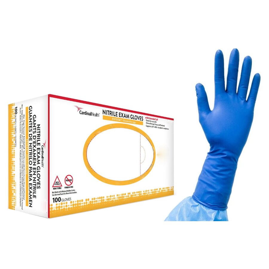 Image of Cardinal Health™ Esteem® Nitrile Chemotherapy Glove, Powder-Free, 7.1mil Thick, XL, Dark Blue
