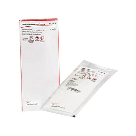 Image of Cardinal Health Oil Emulsion Non-Adherent Dressing with USP Mineral Oil, 3" x 16"