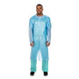 Image of Cardinal Health™ Over-The-Head Blue Poly-Coated Isolation Gown, Universal