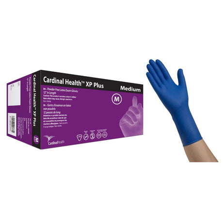 Image of Cardinal Health™ XP Plus Examination Glove, 14.1mil Thick, Medium, Blue