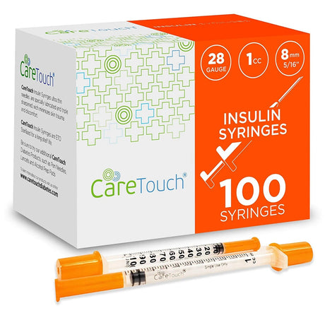 Image of Care Touch U-100 Insulin Syringes 28g 1/2" 1cc