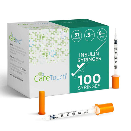 Image of Care Touch U-100 Insulin Syringes 31g 5/16" - 8mm .3cc