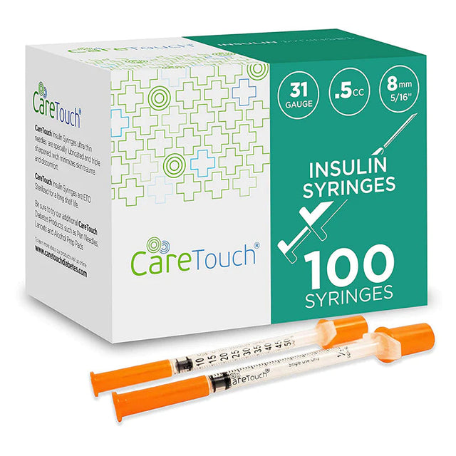 Image of Care Touch U-100 Insulin Syringes 31g 5/16" - 8mm .5cc
