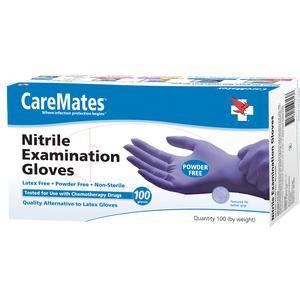 Image of CareMates Nitrile Powder-Free Textured Examination Gloves, Small