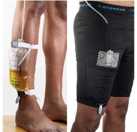 Image of CathWear medical underwear with urinary leg bag/drainage bag holder, Small