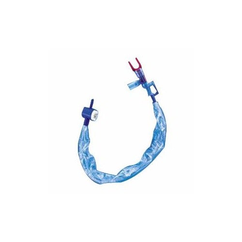 Image of Closed Suction Catheter, Double Swivel Elbow, 12 fr, White