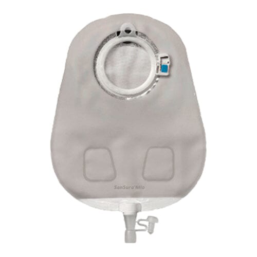 Image of Coloplast SenSura® Mio Click Urostomy Pouch, Two-Piece Barrier, Outlet, Maximum, 60mm Coupling Size, Transparent Blue