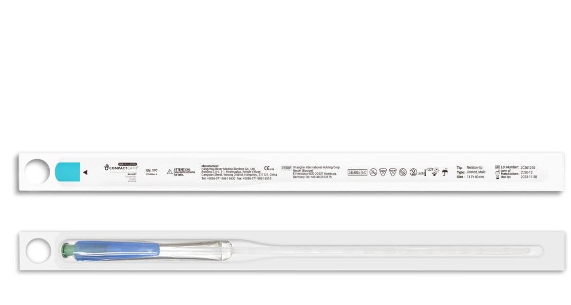 CompactCath OneCath Hydrophilic, Male Catheter, 14 FR, 16