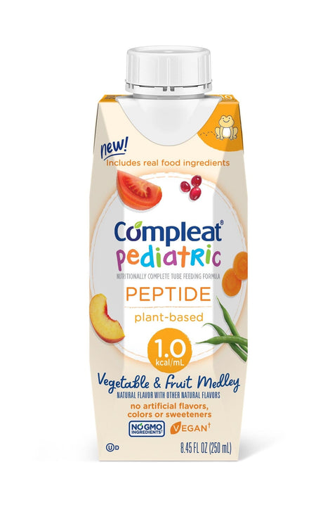 Image of COMPLEAT Pediatric Peptide 1.0 Vegetable & Fruit Medley Formula, 250 mL Carton