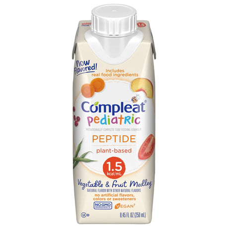 Image of COMPLEAT Pediatric Peptide 1.5 Cal Formula, Vegetable & Fruit Medley, 250 mL Carton