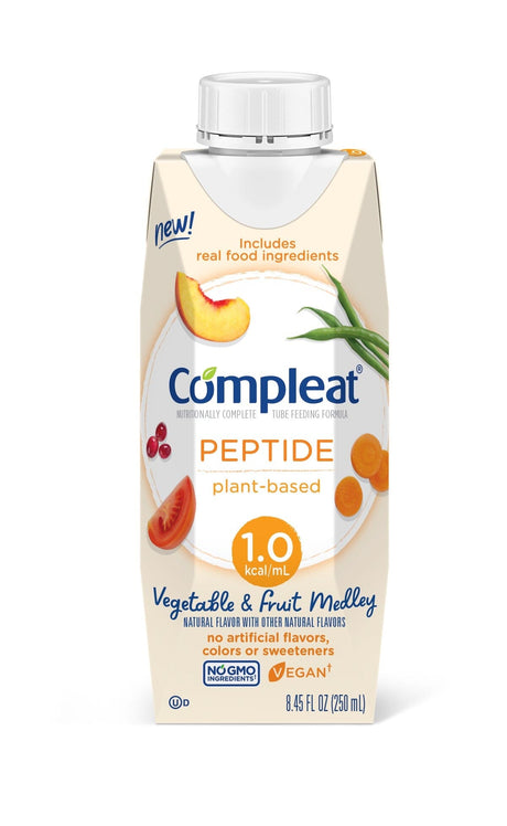 Image of COMPLEAT Peptide 1.0 Vegetable & Fruit Medley Adult Formula, 250 mL Carton