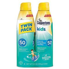 Image of Coppertone Kids C Spray Twin Pack SPF 50, 2 - 5.5 oz