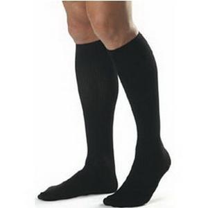 Image of Cotton Comfort Men's Knee-High Compression Stockings Medium Long, Black