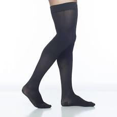 Image of Cotton Thigh-High with Grip-Top, 30-40, Large, Long, Closed, Black