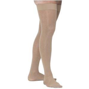 Image of Cotton Thigh-High with Grip-Top, 30-40, Large, Short, Closed Toe, Crispa
