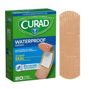 Image of Curad Waterproof Plastic Adhesive Bandage, 3-1/4" x 1"