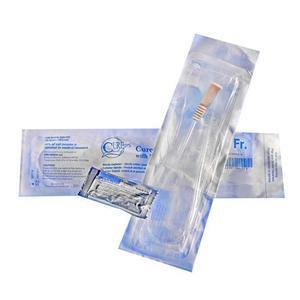 Image of Cure Pocket Coude Catheter, 12 Fr, 16" Sterile Intermittent Catheter with Funnel End and Lubricant Packet, Latex-Free, DEHP-Free