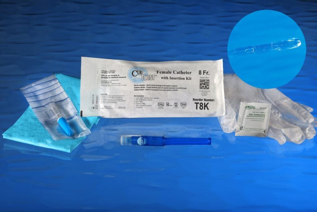Cure Twist® Intermittent Catheters With Insertion Kit, Straight Tip, 6 ...