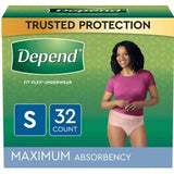 Image of Depend® FIT-FLEX® Incontinence Underwear for Women. Blush Color, Maximum Absorbency