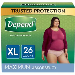 Depend® FIT-FLEX® Incontinence Underwear for Women. Blush Color