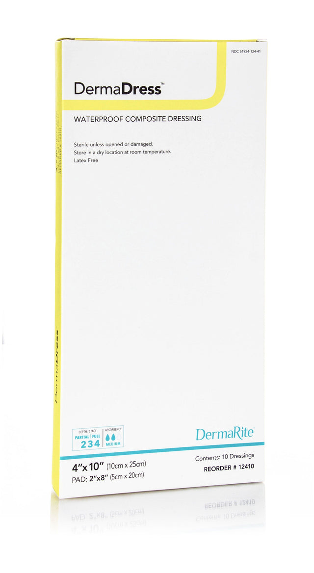 Image of DermaDress Waterproof Composite Dressing, 4" x 10"