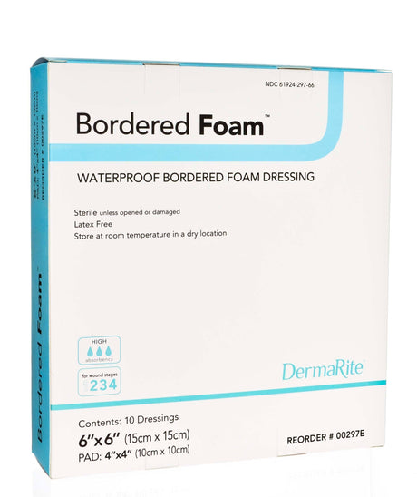 Image of Dermarite Bordered Foam™ Waterproof Wound Dressing, 6" x 6"