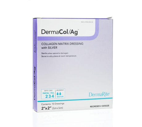 Image of Dermarite DermaCol Ag™ Collagen Matrix Wound Dressing, with Silver, 2" x 2"
