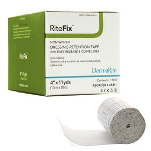 Image of Dermarite RiteFix™ Non-Woven Dressing Retention Tape with Easy Release Curve Liner, 4" x 11yd
