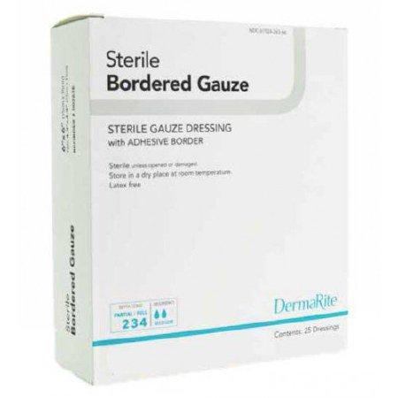 Image of DermaRite® Sterile Adhesive Bordered Gauze