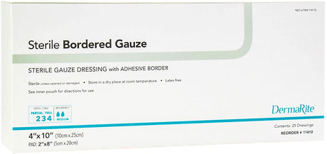 Image of DermaRite® Sterile Adhesive Bordered Gauze