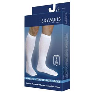Image of Diabetic Compression Socks, Calf, 18-25, Medium, Long, Closed, White