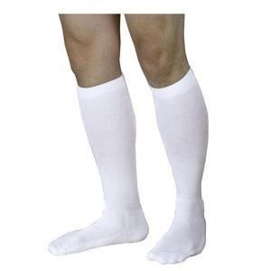 Image of Diabetic Compression Socks, Calf, 18-25 mmHg, Large, Long, Closed, White