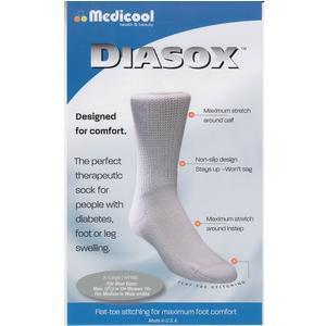 Image of Diasox Seam-Free Diabetes Socks Large, White